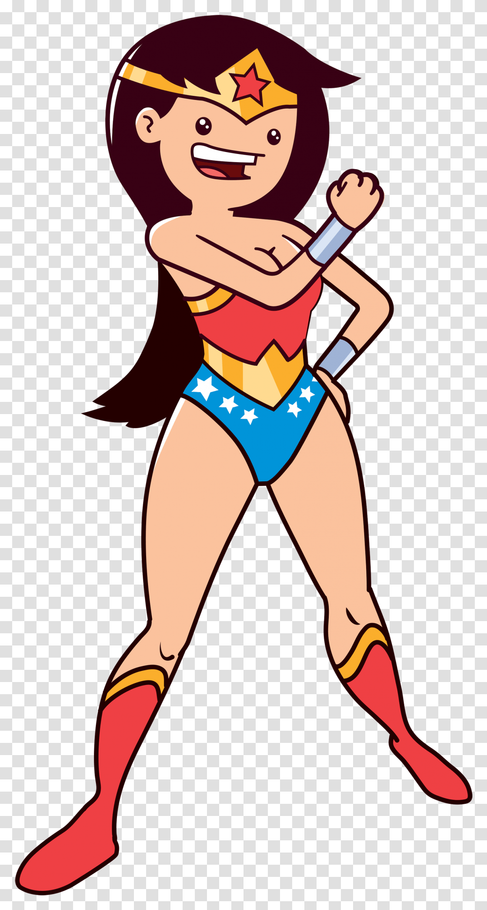Wonder Woman Cartoon, Person, Label, Girl Transparent Png