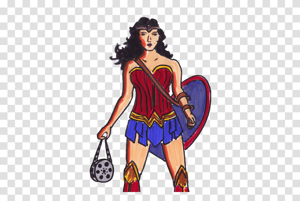 Wonder Woman Cartoon With Lasso, Person, Costume, Duel Transparent Png