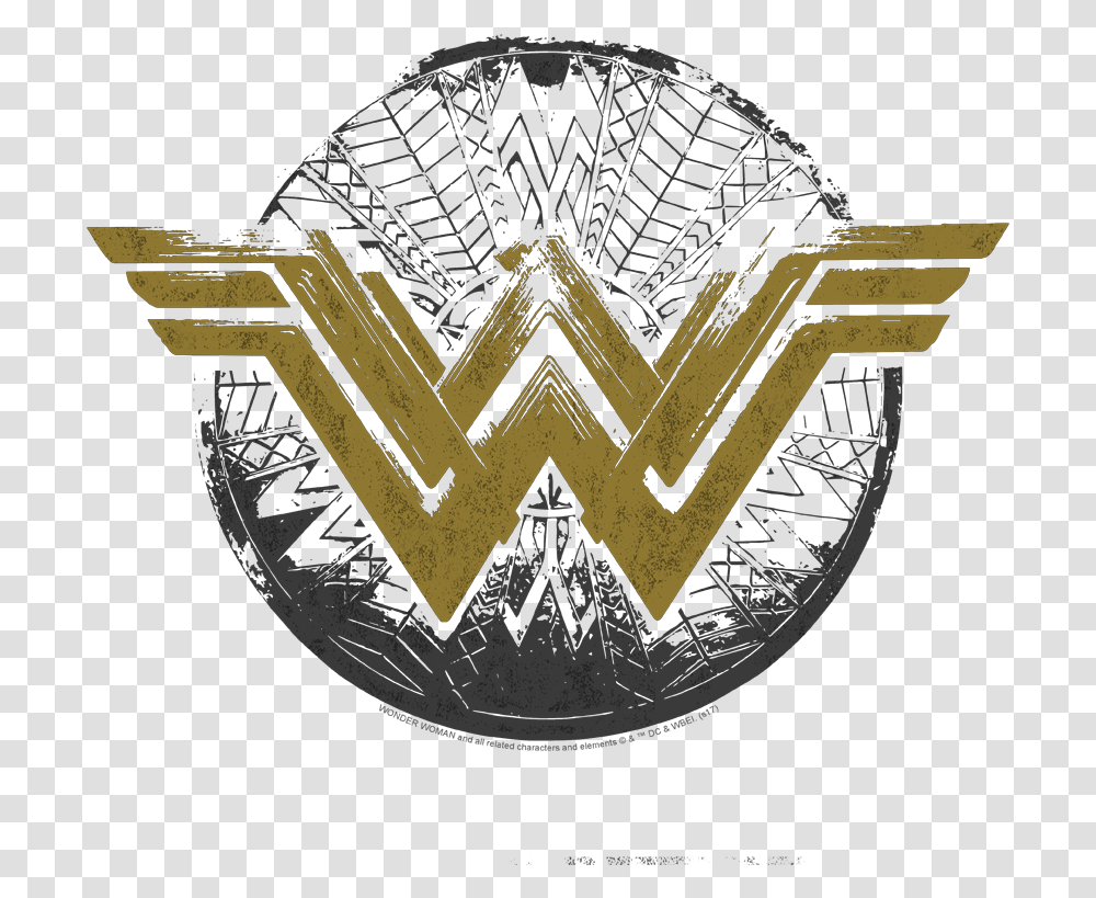 Wonder Woman Distressed Logo Juniors T Emblem, Symbol, Wristwatch, Clock Tower, Badge Transparent Png