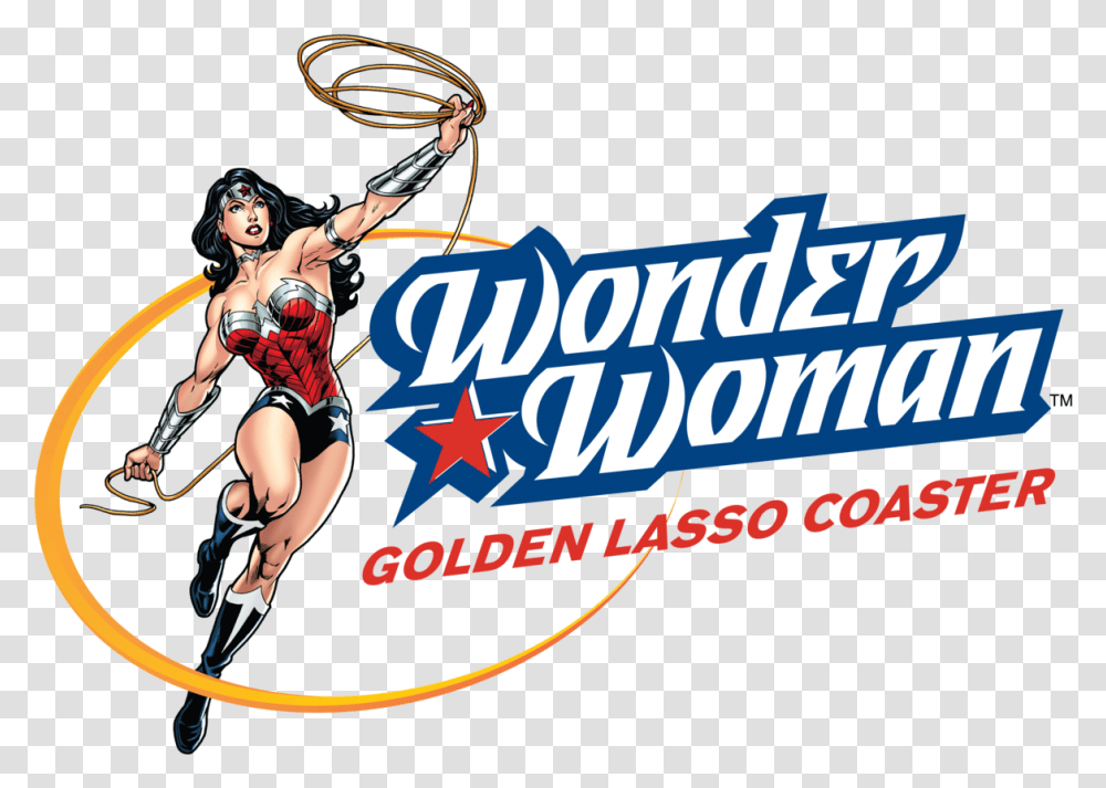 Wonder Woman Roller Coaster Six Flags Logo, Person, Human, Leisure Activities, Circus Transparent Png