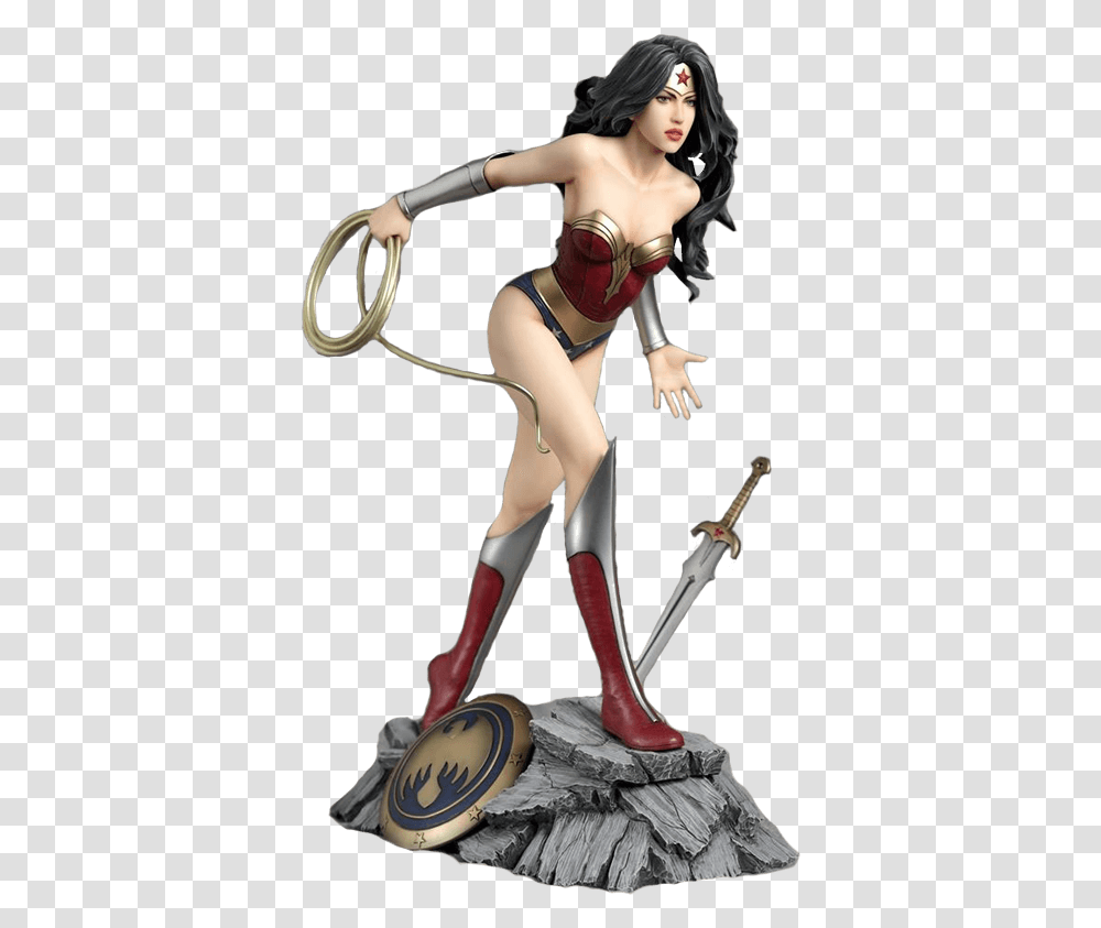 Wonder Woman Statue, Person, Figurine, Costume Transparent Png