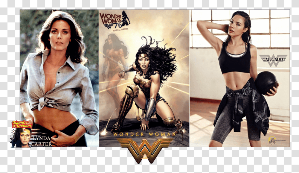 Wonder Woman Then And Now Lynda Carter And Gal Gadot Wonder Woman Lynda Carter Gal Gadot, Person, Female, Hair Transparent Png