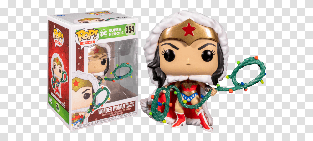 Wonder Woman Wonder Woman With Christmas Lights Lasso Funko Pop Wonder Woman W Lights Lasso Dc Comics, Toy, Doll, Figurine Transparent Png