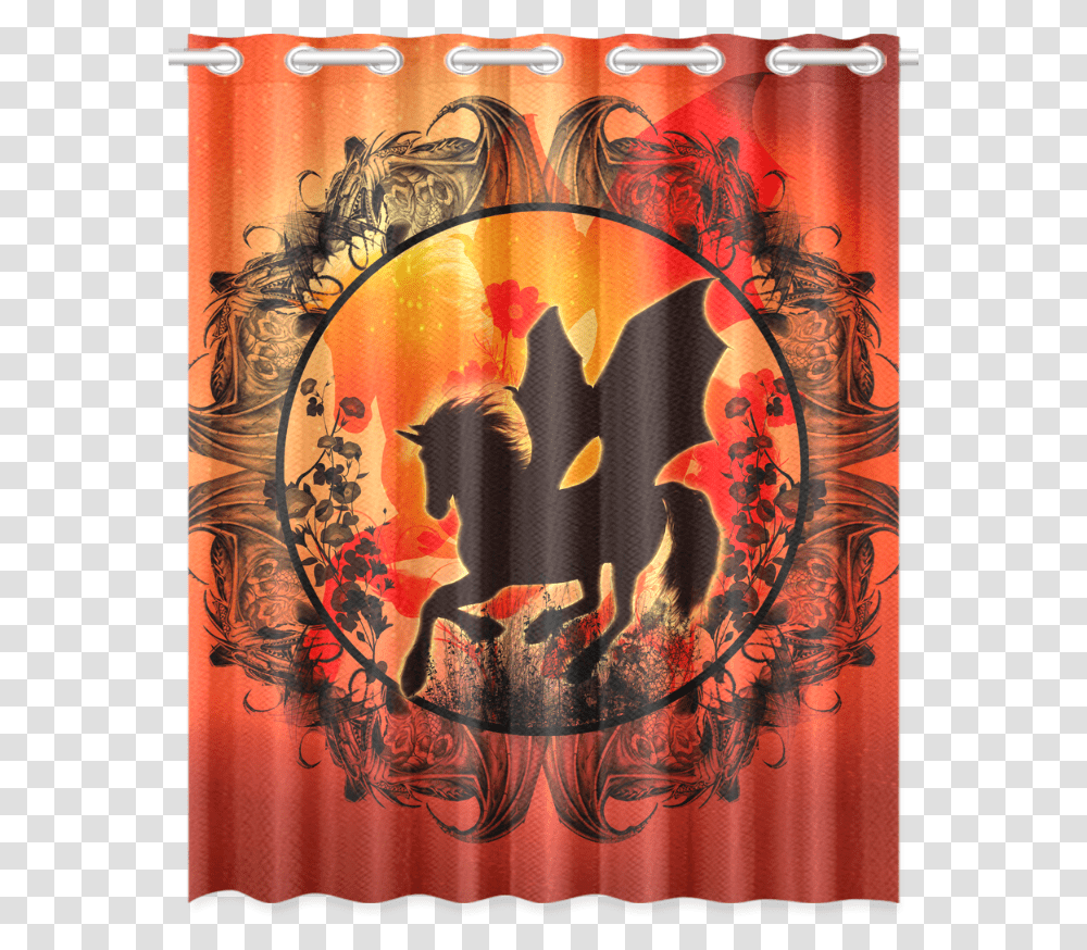 Wonderful Black Unicorn Silhouette New Window Curtain 52 X 63one Piece Id D410930 Curtain, Graphics, Art, Text, Bottle Transparent Png