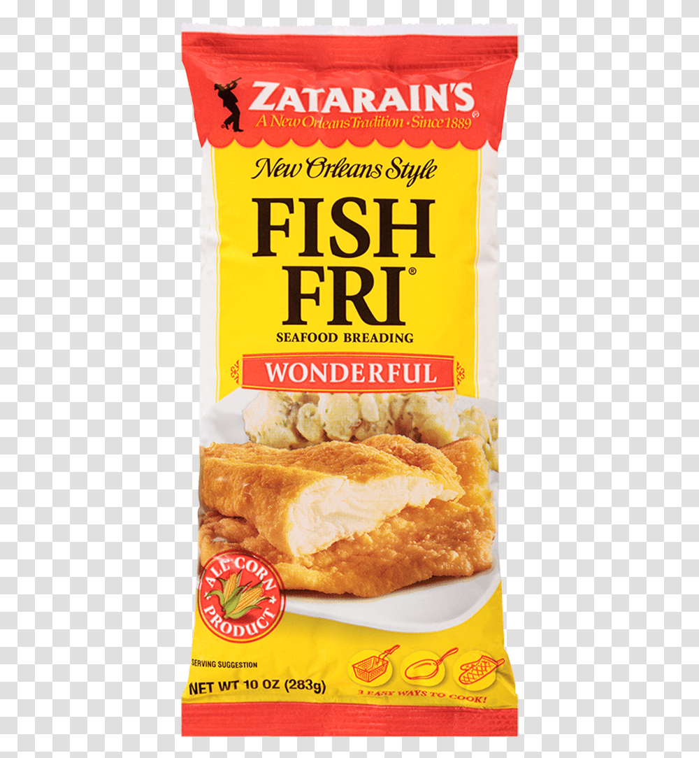 Wonderful Fish Fri Zatarain's Fish Fry 10 Oz, Food, Plant, Sweets, Burger Transparent Png