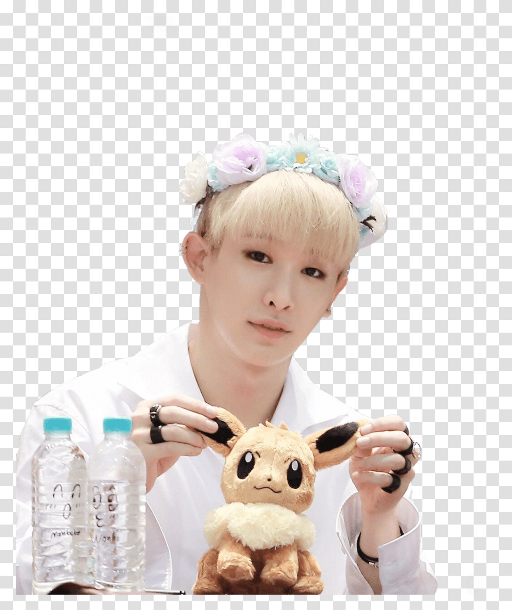 Wonho Wonho Sticker Monsta X Flower Crown 4159564 Wonho Pokemon, Person, Human, Cup, Teddy Bear Transparent Png