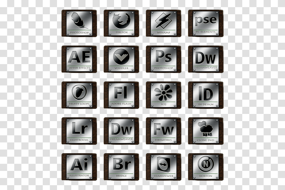 Wood And Metal Icon Monochrome, Word, Camera, Electronics, Alphabet Transparent Png