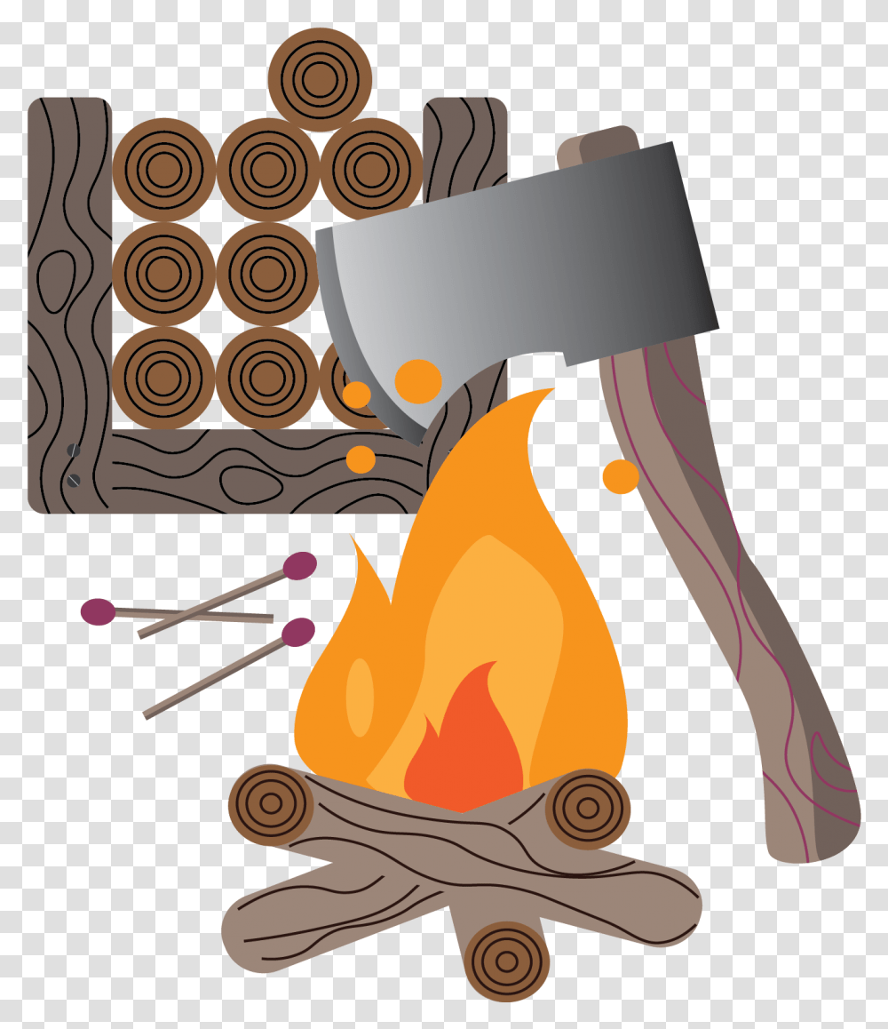 Wood Ash Illustration, Axe, Tool, Fire, Flame Transparent Png