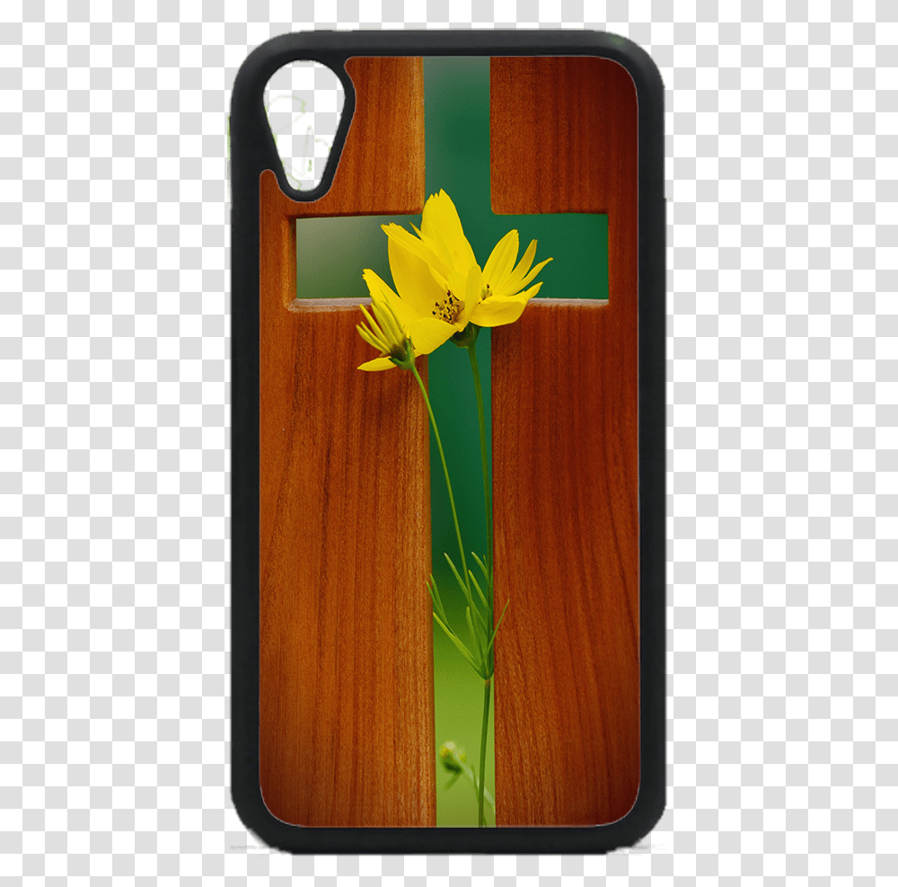 Wood Cross And Flower Cell Phone Case Dandelion, Plant, Plywood, Daffodil, Flower Arrangement Transparent Png