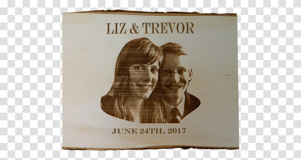 Wood Engraving With Couple S Faces Poster, Person, Advertisement, Label Transparent Png