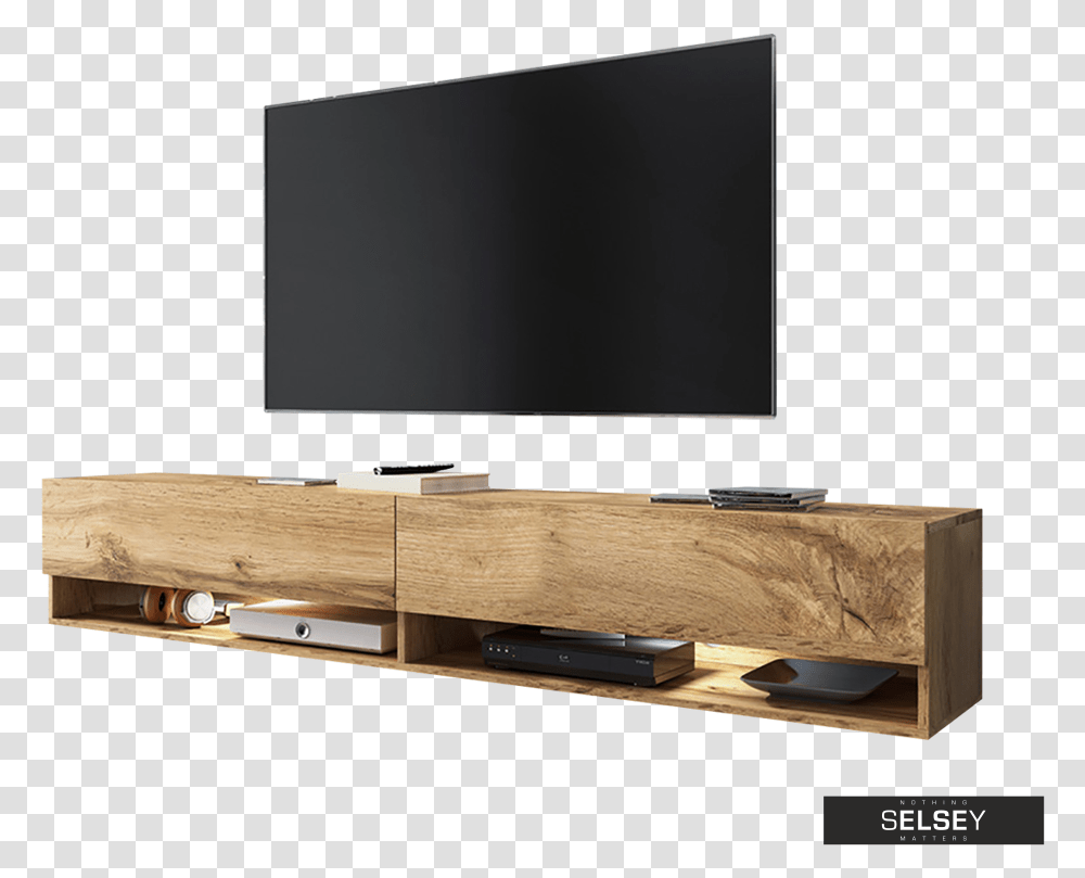 Wood Floating Tv Unit, Monitor, Screen, Electronics, Display Transparent Png