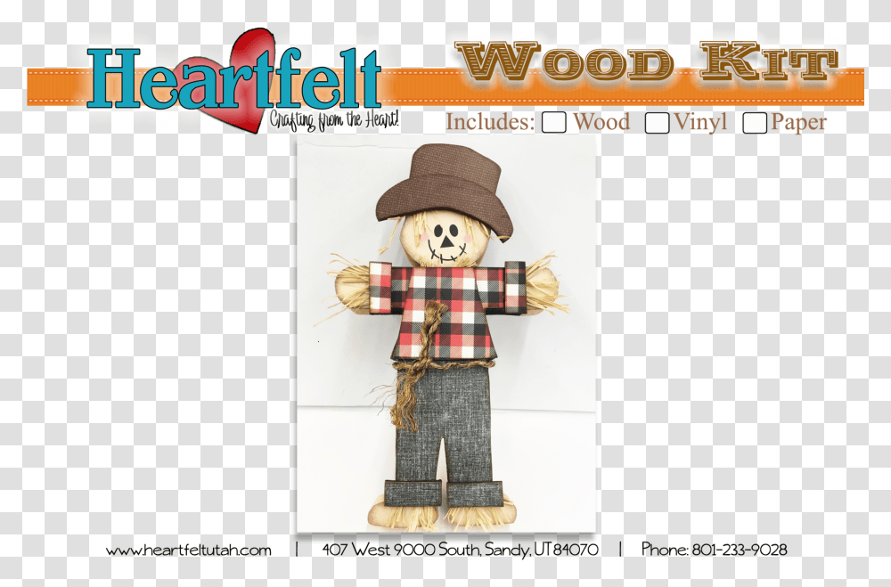 Wood Scarecrow With Paper Cartoon, Hat, Apparel, Doll Transparent Png