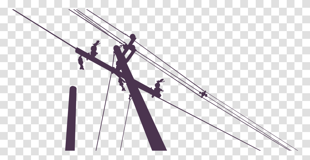 Wood Utility Pole Overhead Power Line, Bow, Cable, Wire, Power Lines Transparent Png