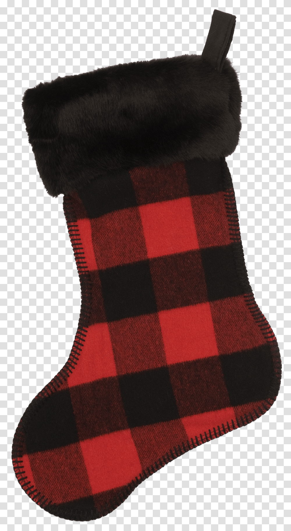 Wooded River Christmas Stocking Buffalo Plaid Clipart, Rug, Blanket, Cushion, Wool Transparent Png