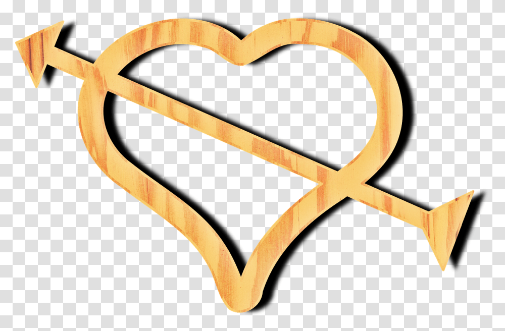 Wooden Arrow De Madeira, Axe, Tool, Symbol, Heart Transparent Png
