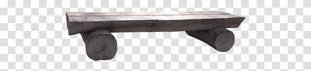 Wooden Bench Log Isolated Seat Nature Bench Rest Nature Bench, Gun, Weapon, Machine, Furniture Transparent Png