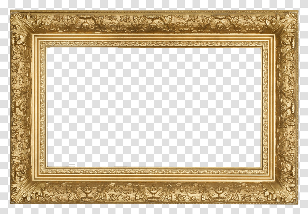 Wooden Border Frames Free Images Gold Frame, Rug, Painting, Bronze Transparent Png