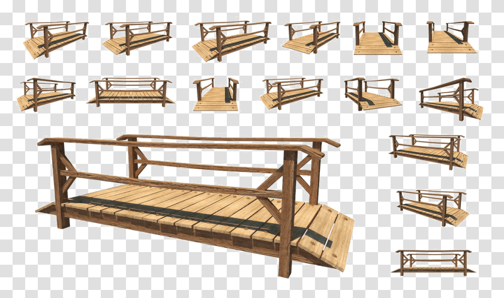 Wooden Bridge Free Download Bench, Furniture, Bed, Lumber Transparent Png