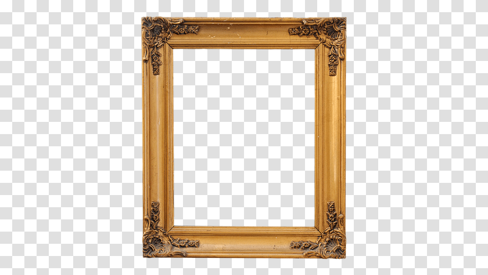 Wooden Bridge Gold Frame, Furniture, Cabinet, Mirror, Art Transparent Png