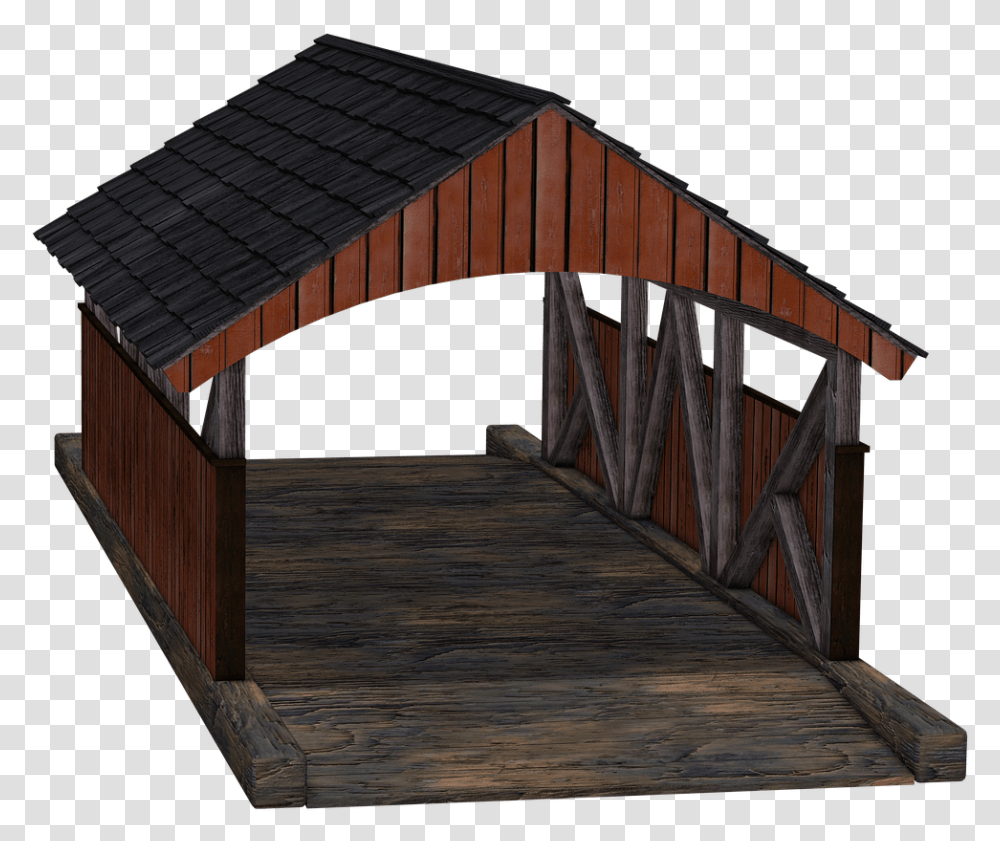 Wooden Bridge With Roof, Building, Arch, Architecture, Arched Transparent Png