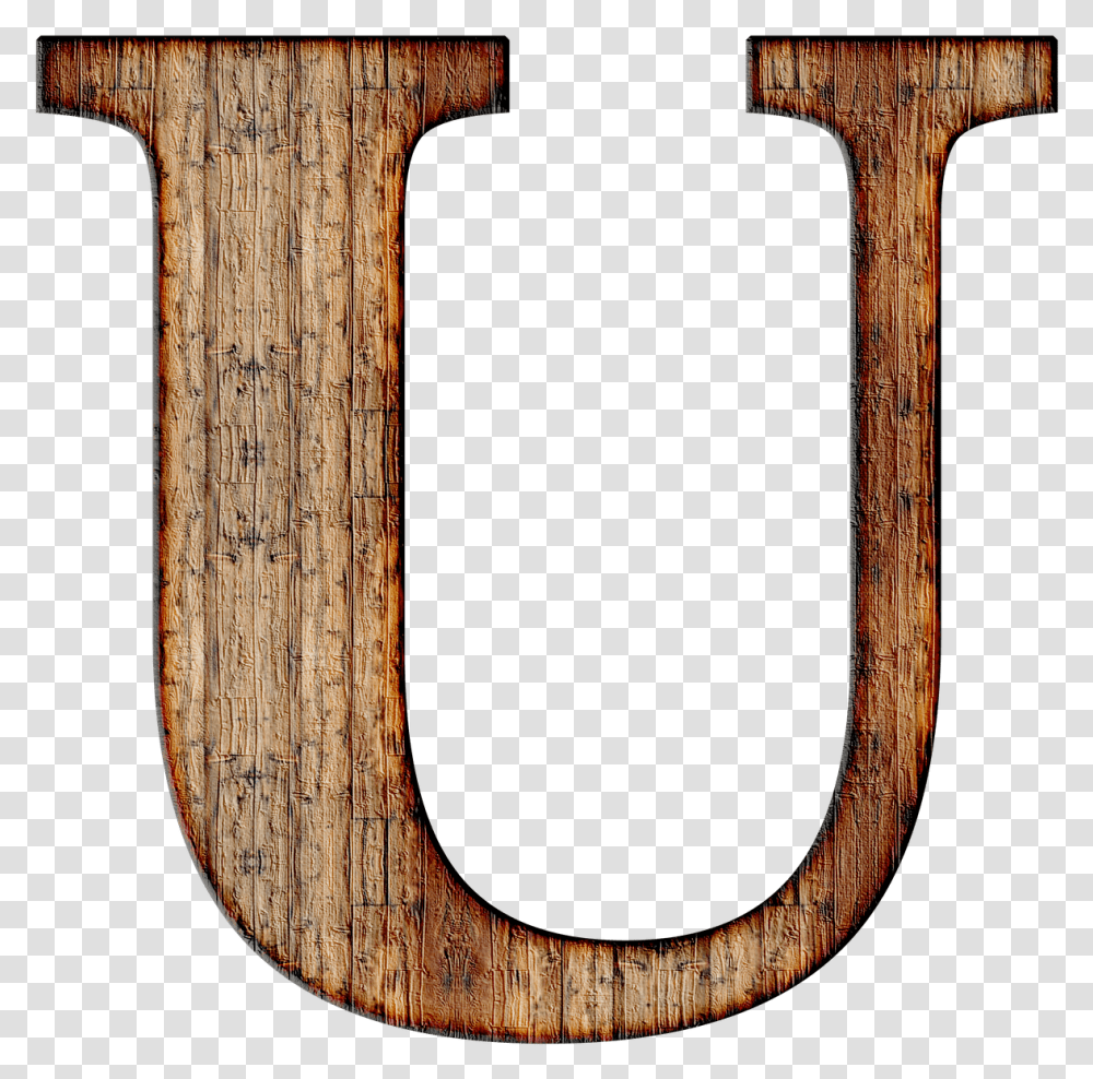 Wooden Capital Letter U Letter U Wooden, Alphabet, Brick, Rust Transparent Png