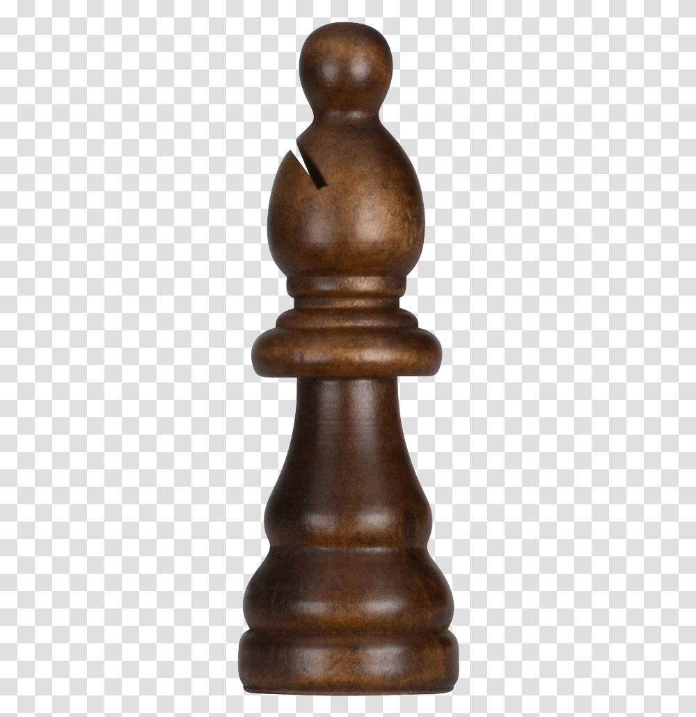Wooden Chess Piece Bishop, Game, Bronze, Tabletop, Furniture Transparent Png