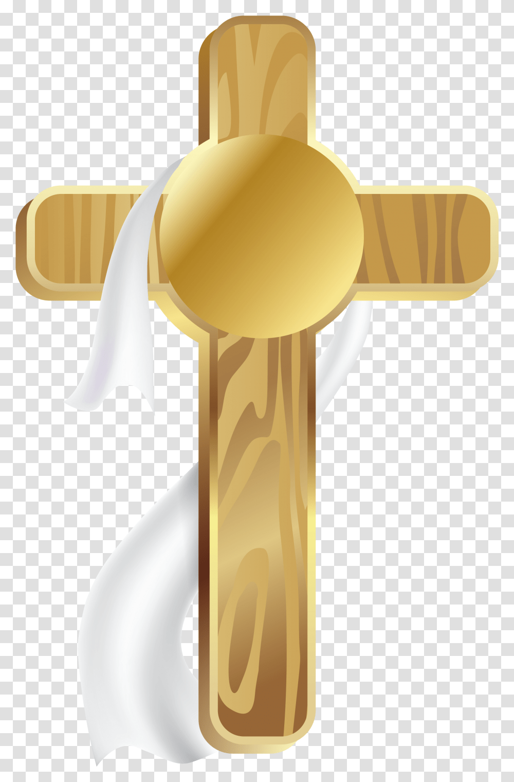 Wooden Cross Easter Cross, Lamp, Trophy, Gold, Cutlery Transparent Png