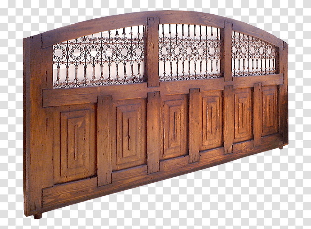 Wooden Driveway Gate With Grillwork Gate, Hardwood, Furniture Transparent Png