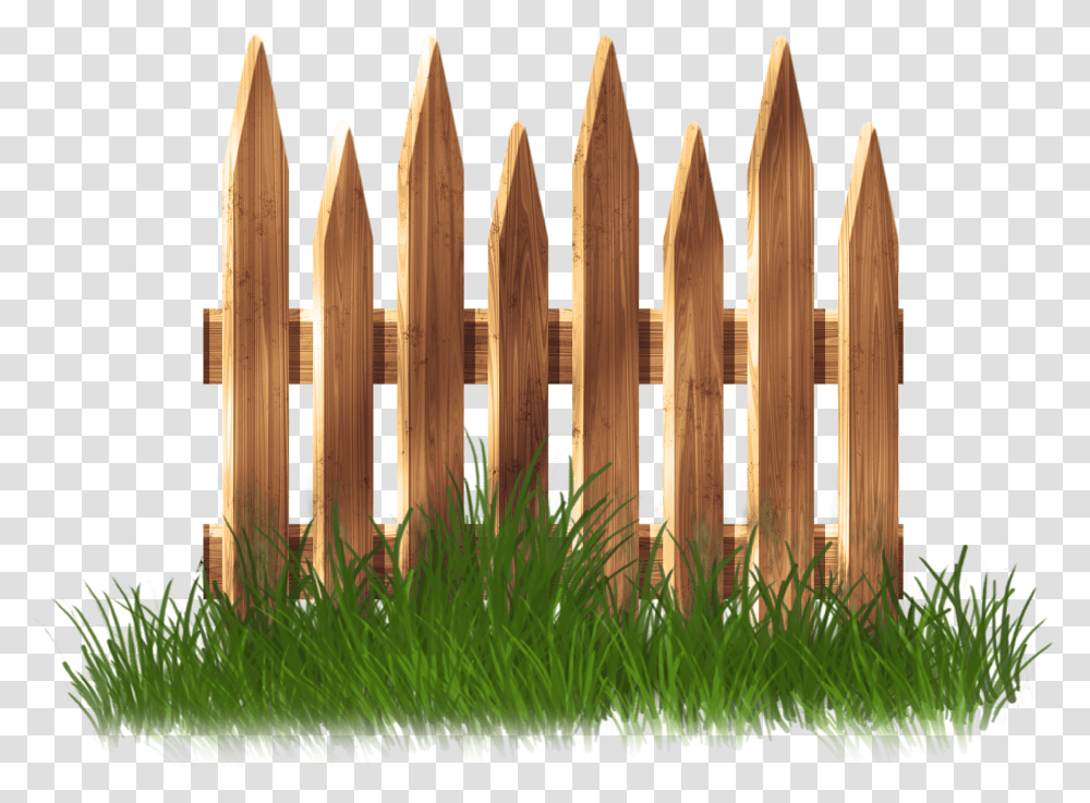 Wooden Garden Fence With Grass Clipart Wooden Fence Art, Picket Transparent Png