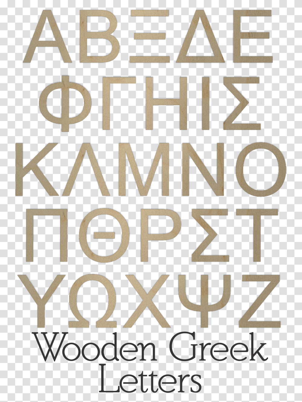 Wooden Greek Letters Poster, Alphabet, Word, Number Transparent Png