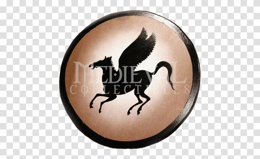Wooden Greek Pegasus Horse Shield, Logo, Trademark, Emblem Transparent Png