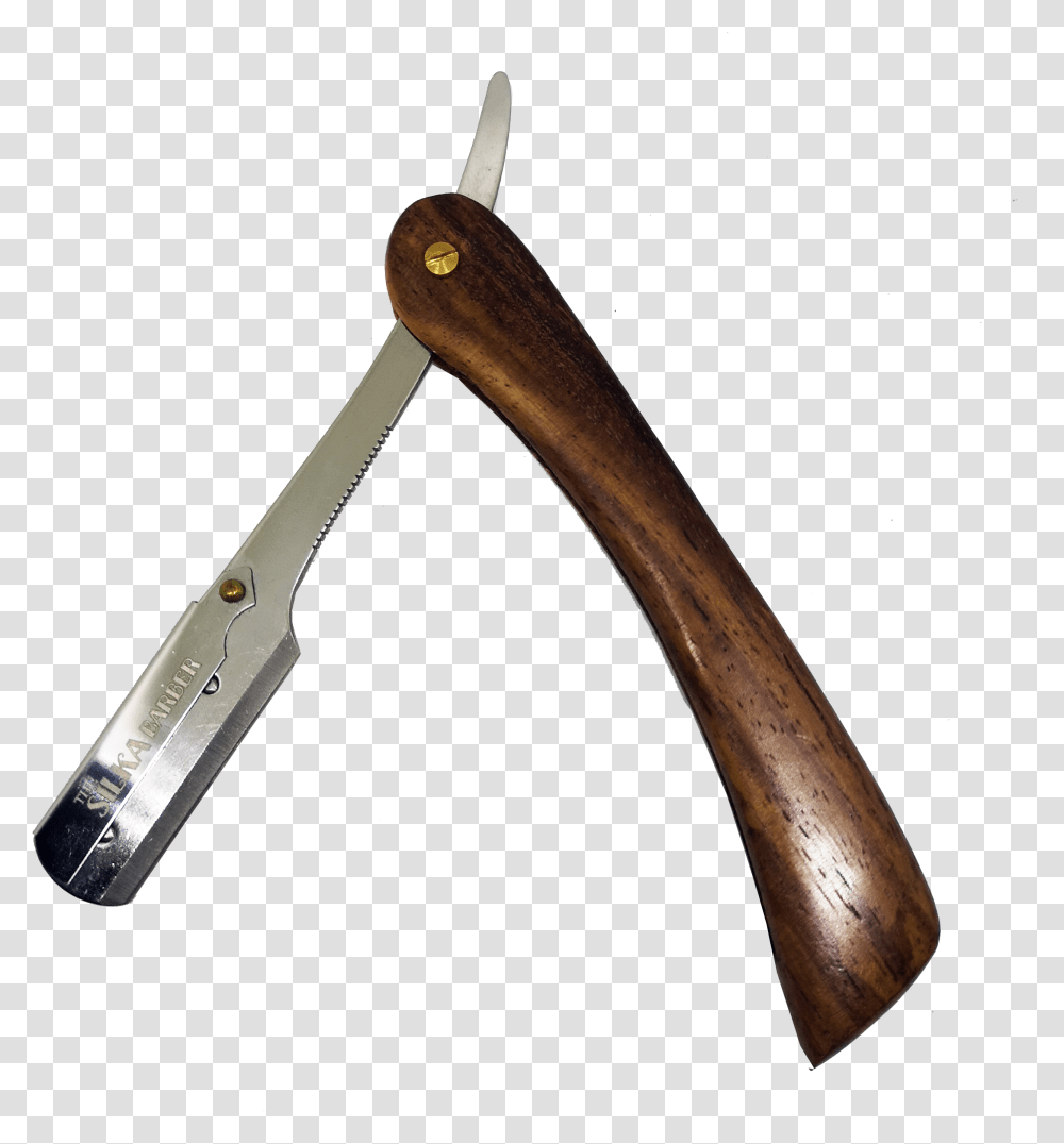 Wooden Handle Shaving Straight Razor Metalworking Hand Tool, Axe, Weapon, Weaponry, Blade Transparent Png