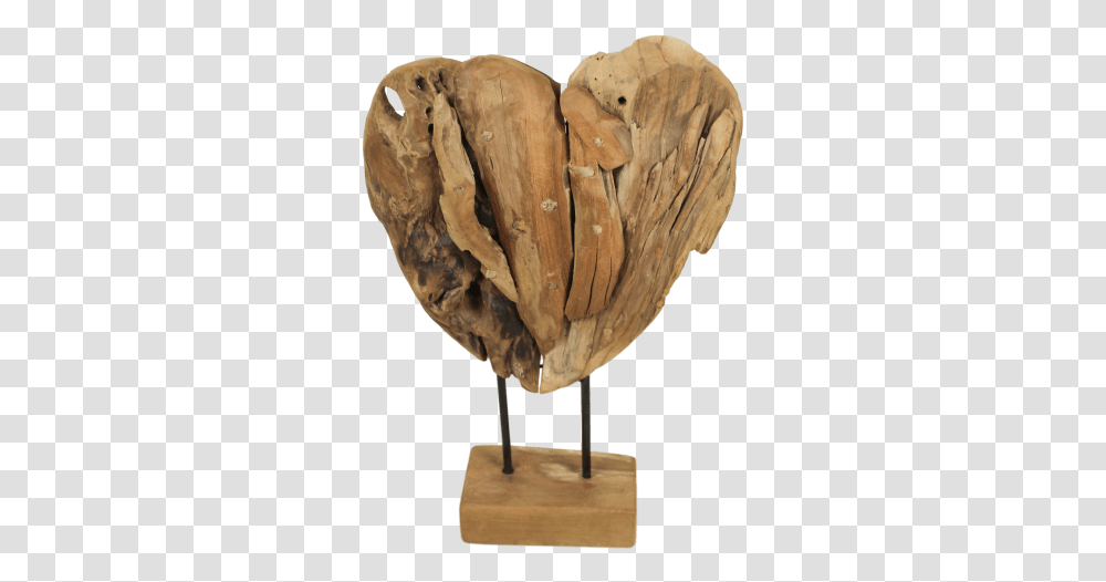 Wooden Heart Sculpture Small Teak Decoration & Hides Wooden Heart Sculpture, Plant, Fungus, Vegetable, Food Transparent Png