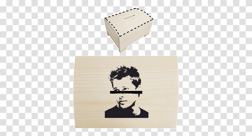 Wooden Money Box With Printing Brad Pitt Wall Decal, Text, Airplane, Aircraft, Vehicle Transparent Png