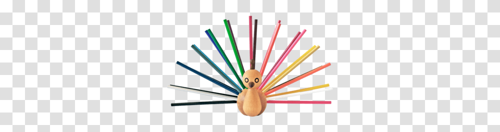 Wooden Peacock With Color Pencils Circle, Sweets, Food, Confectionery, Plush Transparent Png