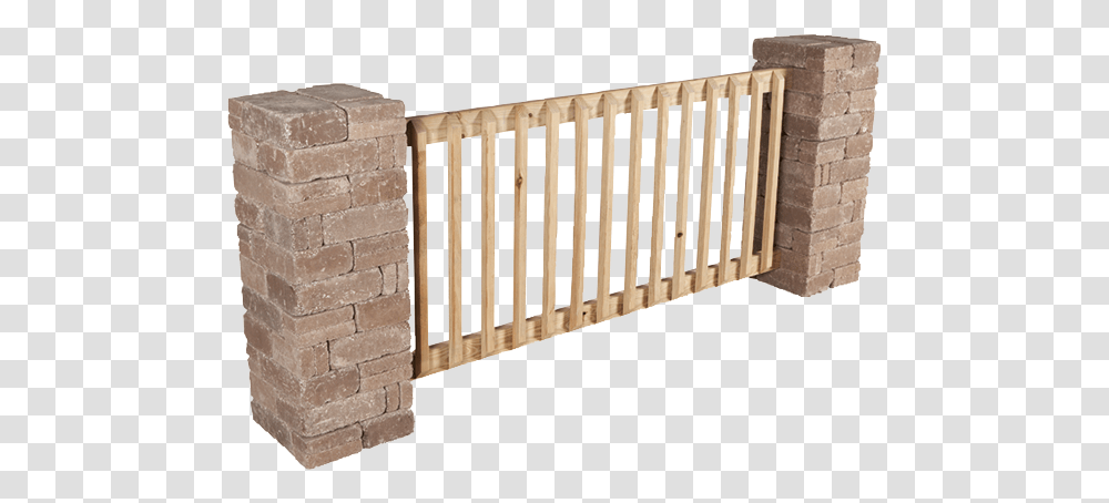 Wooden Pillar Rumblestone Pavestone Column, Fence, Gate, Barricade, Handrail Transparent Png