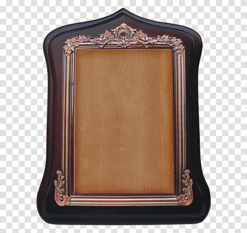 Wooden Plaque With Walnut Finish And Metal Frame Picture Frame, Furniture, Interior Design, Rug, Screen Transparent Png