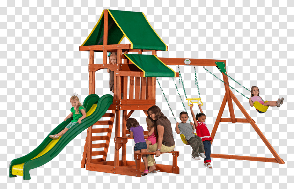 Wooden Playground Swing Set, Person, Human, Toy, Play Area Transparent Png