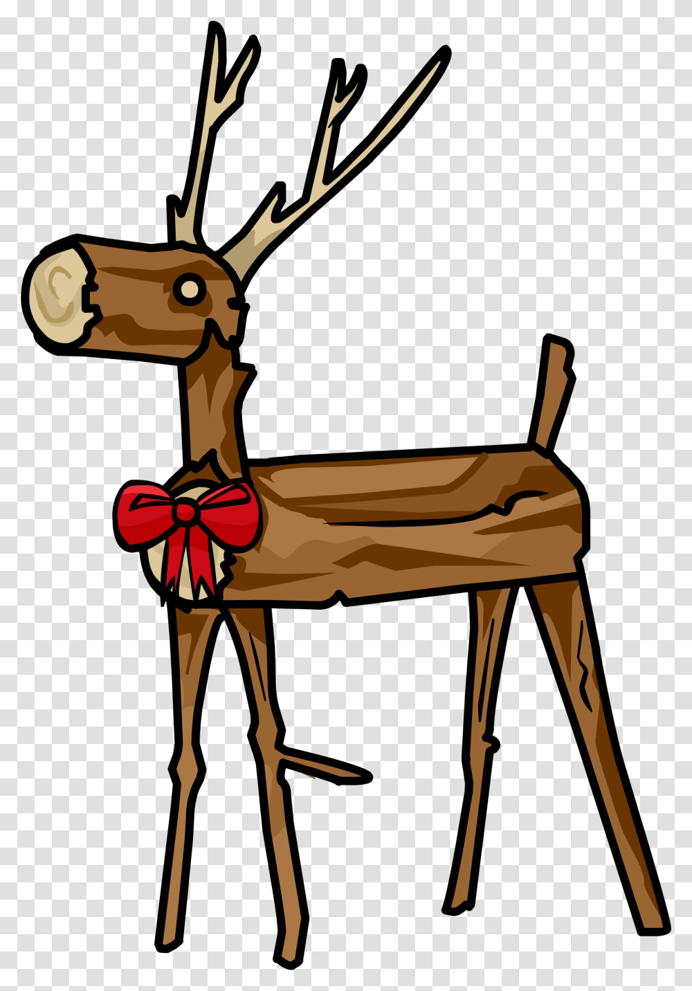 Wooden Reindeer Clipart Wooden Reindeer, Furniture, Animal, Mammal, Wildlife Transparent Png