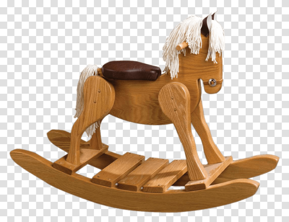 Wooden Rocking Horse With Padded Seat, Furniture, Toy, Rocking Chair, Seesaw Transparent Png