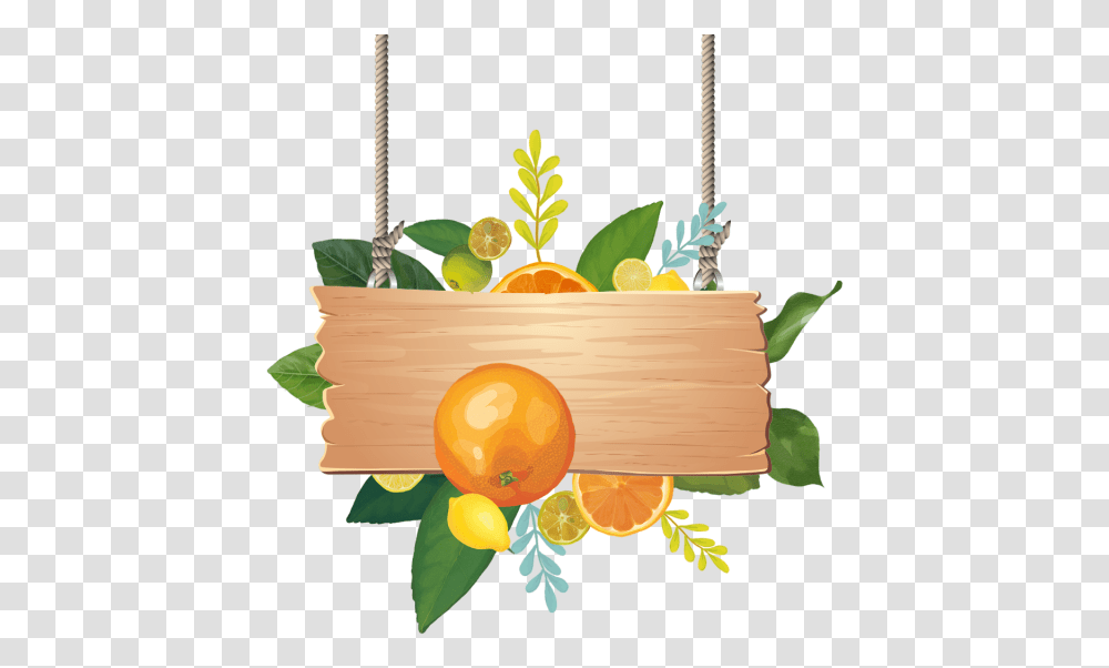 Wooden Sign Board With Watercolor Summer Tropical Fruits Fruit Tropical, Plant, Food, Citrus Fruit, Produce Transparent Png