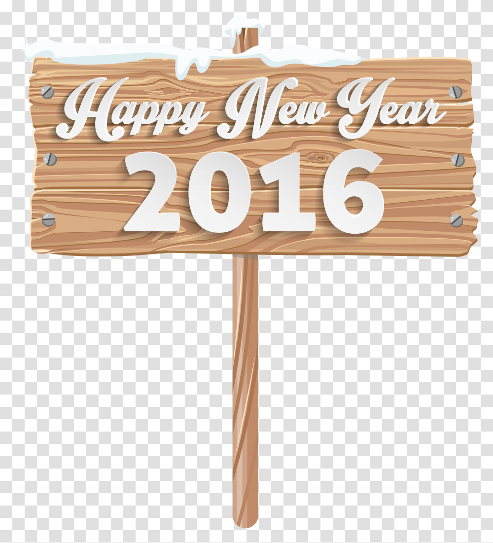Wooden Sign Clipart I Wooden Happy New Year Sign, Text, Symbol, Alphabet, Outdoors Transparent Png