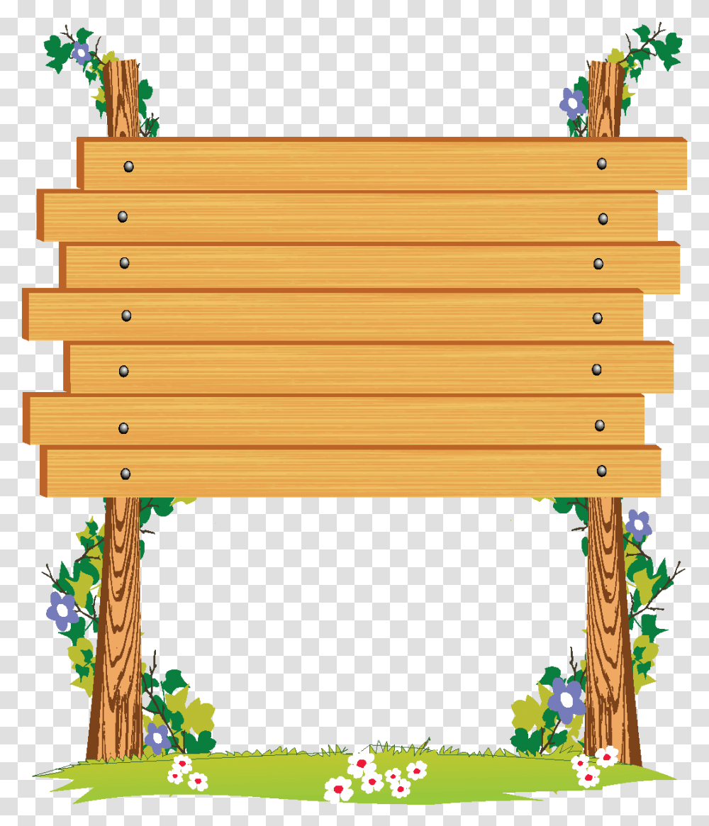 Wooden Signboard Clipart Download Wood Sign Board Clipart, Furniture, Bench, Plant, Plywood Transparent Png