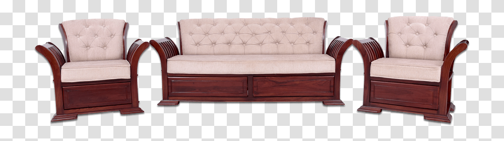 Wooden Sofa Coimbatore Club Chair, Furniture, Ottoman, Couch Transparent Png
