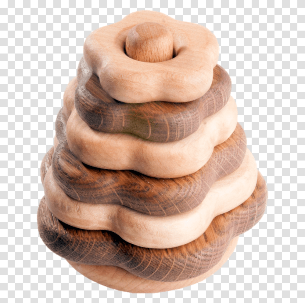 Wooden Stacking Toy In Flower Shape From 2 Types Of Wood Sandwich Cookies, Bread, Food, Bagel, Person Transparent Png