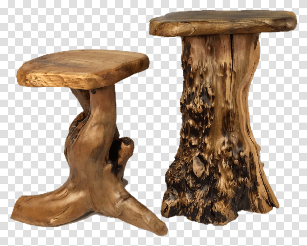 Wooden Stool End Table, Furniture, Bar Stool, Fungus, Bird Transparent Png