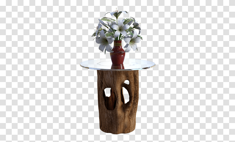 Wooden Table Glass Free Image On Pixabay Flower On Table, Plant, Blossom, Flower Arrangement, Vase Transparent Png