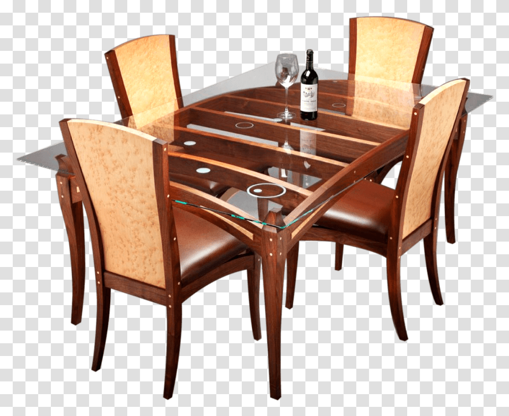 Wooden Table Top Glass Dining Table Design, Chair, Furniture, Tabletop, Patio Umbrella Transparent Png