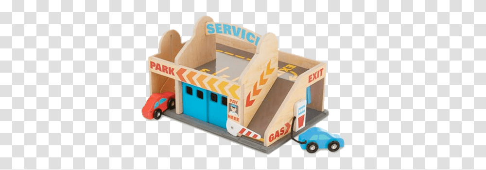Wooden Toy Trucks Vehicles Kids Cars Melissa Doug Service Station Parking, Furniture, Box, Transportation, Barricade Transparent Png