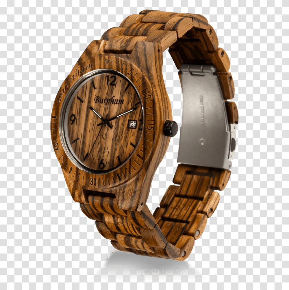 Wooden Watches Zebra Wood, Wristwatch, Clock Tower, Architecture, Building Transparent Png